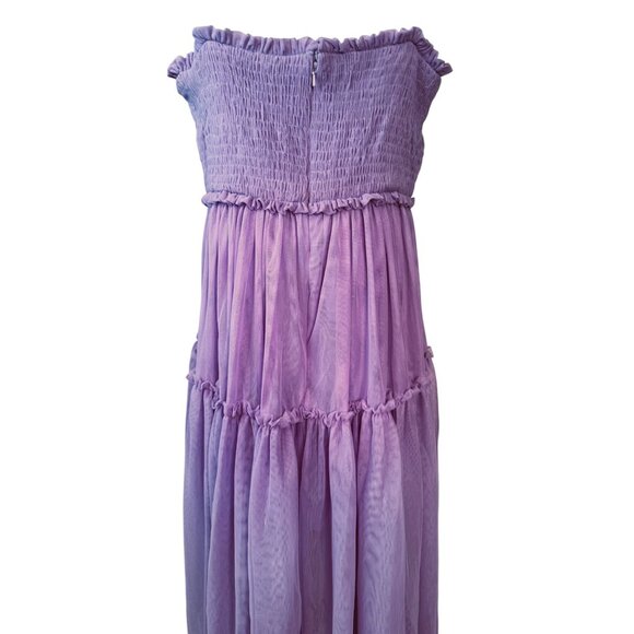 NWOT ASOS Size 10 Purple & Black Tiered Maxi Moto Boho Dress Chain Straps - Picture 12 of 16